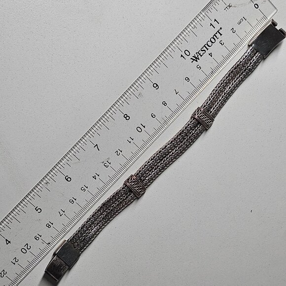 Artisan Sterling Silver 925 Woven Braided Bracelet Decorative Clasp Boho Western - Picture 8 of 11